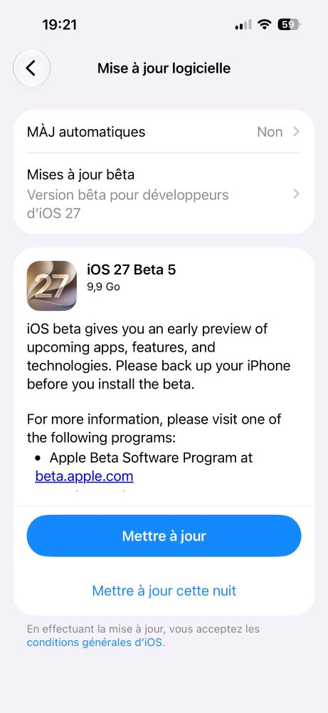 iOS 27 Beta 5 Disponible