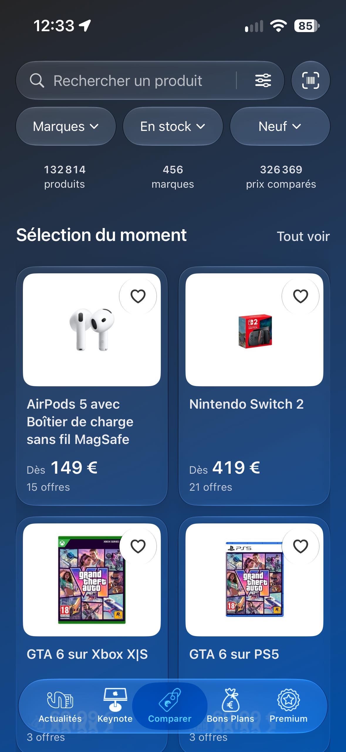 Comparateur de prix dans iAddict 6