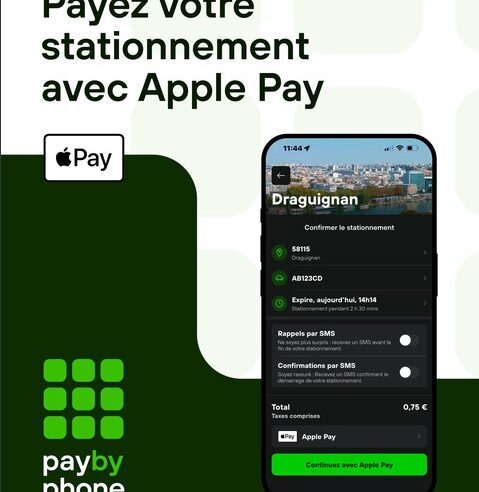 Image PayByPhone accepte enfin Apple Pay pour le stationnement en France