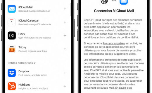 ChatGPT se connecte désormais aux e-mails et calendrier d’iCloud