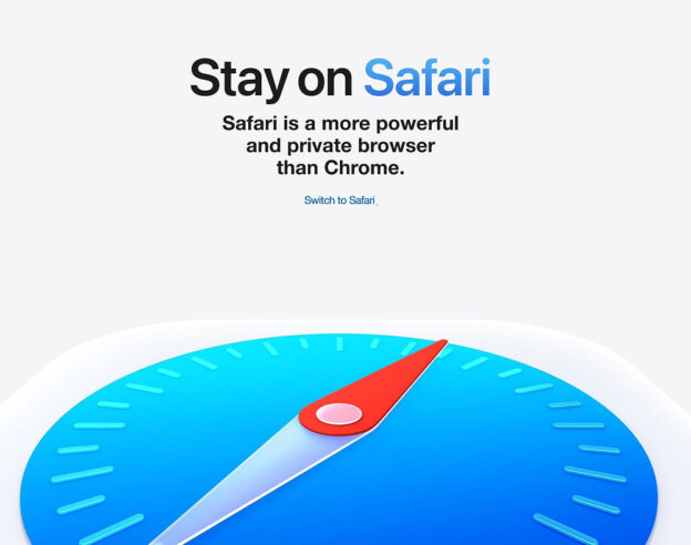 Image Apple vante Safari pour que vous désinstalliez Google Chrome