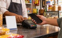 Paiement sans contact par smartphone dans un commerce en Inde